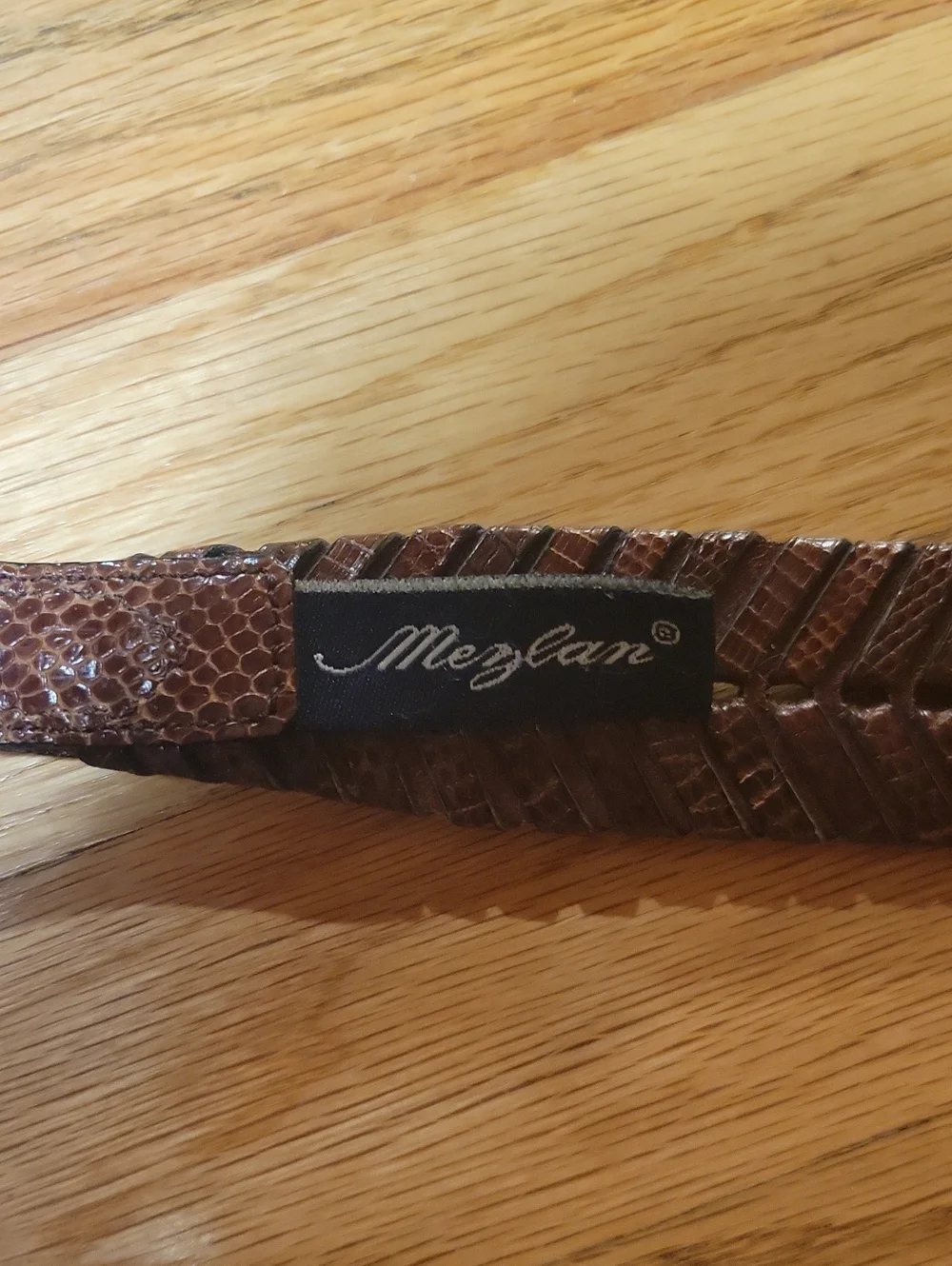 Mezlan Men's Brown Braided Leather Belt with Silver Buckle